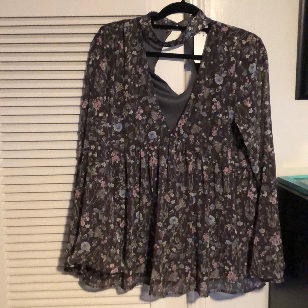 Purple flower blouse